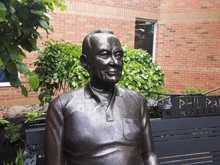 Phil Panelas - Latest life size bronze unveiled June 20th, 2019. Located at front entrance of Trenton Memorial Hospital, Trenton, Ontario, Canada 18559 2. phil panelas   bronze